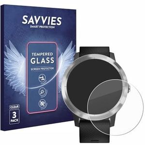 Savvies Tempered Glass Screen Protector voor Garmin Vivoactive 3 / Forerunner 45 / Approach S40 (3 Stuks) - 9H Gehard Glas Scherm Beschermer