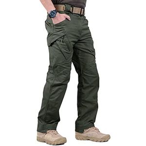 Men's Outdoor Multi-Pocket Trousers Durable Cargo Work Trousers Water Repellent Tactical Pant Four Seasons Hiking Climbing Trousers