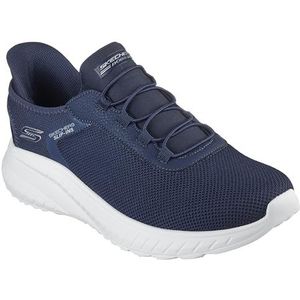 Skechers Heren Bobs Hands Free Slip-ins Squad Chaos-Tough Walk Sneakers, Donkerblauw, 42.5 EU