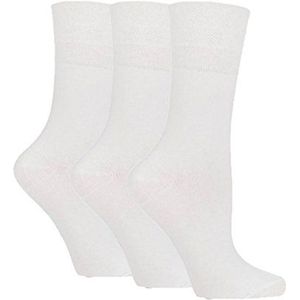 3x paar dames zachte grip niet elastisch effen katoen rijke sokken/UK 4-8 Eur 37-42