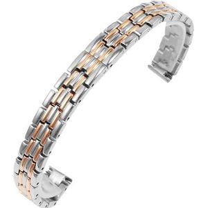 Jeniko Solide Roestvrijstalen Horlogeband Compatibel Met Armani Dames Kleine Horlogeband Compatibel Met Mesh Riem 6 Mm 8 Mm 10 Mm (Color : LR-G01-Steel Rose, Size : 17mm)