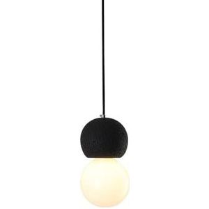 TONFON Moderne E27 decoratieve kroonluchter industriële cement hanglamp minimalistische in hoogte verstelbare hanglamp for keukeneiland woonkamer slaapkamer nachtkastje eetkamer hal(Color:Black)