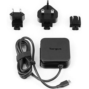 Targus Universal USB-C Mains Charger - Power adapter - 45 Watt - 3 A (USB-C) - zwart - Verenigd Koninkrijk, Verenigde Staten, Europa