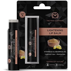 The Man Company Lightening Lip Balm with Vitamin E, Coconut & Olive Oil, Provides Lip Care To Dry, Chapped, Dark and Smoky Lips, Moisturizes, Nourishes, Soften Lips, 4Gm