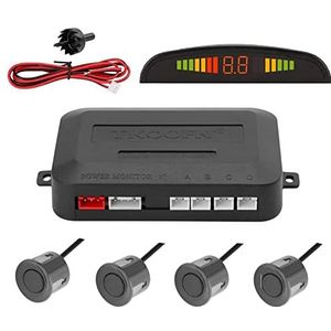 TKOOFN Radar Kit 4 GRIJS Sensoren Auto Parking Systeem Digitale Parkeren LED Display
