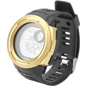 Elektronisch Horloge voor Buitensporten, Schokbestendig Alarmfunctie Grote Aantallen Weergeven Rubberen Band voor Mannen die Buiten Klimmen (Goud)