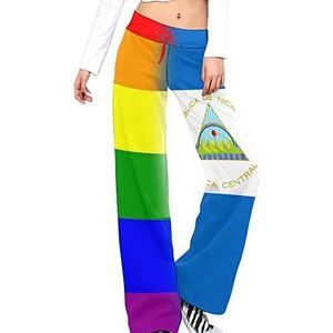 LGBT Pride En Nicaragua Vlag Yoga Broek Voor Vrouwen Casual Broek Lounge Broek Trainingspak met Trekkoord M