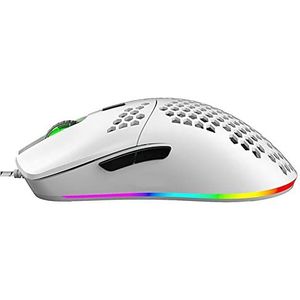 Usb Wired Gaming Mouse Rgb Speler Muis met zes verstelbare Dpi Honingraat Hollow Ergonomisch Ontwerp, Geschikt voor Desktopcomputers en laptops (wit)