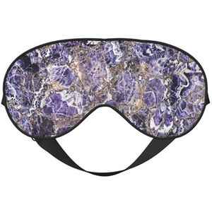 Marmer paars bedrukt omkeerbaar ontwerp slaapmasker, ideaal voor kamperen, meditatie en shifts, goede pasvorm, geen lichtlekkage