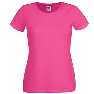 Fruit of the Loom Origineel T-shirt voor dames, Fuchsia, M