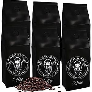 C&T Ragnarök Coffee, Scandinavische roosterkoffie, 6000 g hele bonen, als espresso & cafe crema drinkbaar, krachtig + kruidig + aromatisch, 100% natuurlijk met cafeïne