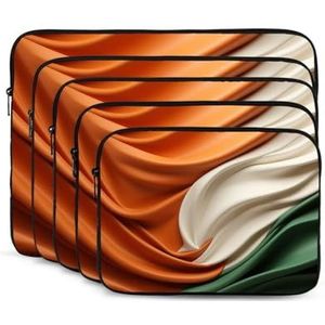 Ierse Vlag Elementen Print Laptop Sleeve Case Draagbare Computer Tas Draagtas Kleine Laptop Tas voor Vrouwen Mannen 13 inch