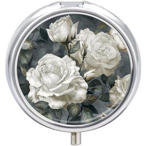 Grijze en Beige Stijl Pillendoos Mini Pillendoosje Pocket Pil Case voor Mannen Reizen Pillendoos Leuke Pil Organizer 3 Compartiment Geneeskunde Pil Organizer Pil Container Pil Houder