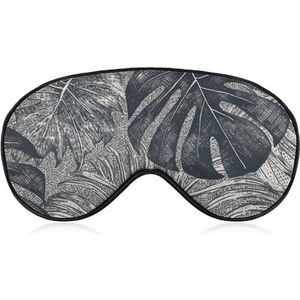 Monstera Leaves slaapmasker, lichtblokkerend oogmasker, comfortabel en zacht, oogbedekking met elastiek, geschikt voor mannen en vrouwen, geschikt voor reizen en slapen