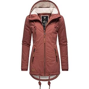 Ragwear Zuzka Winterjas voor dames, warme korte jas met capuchon, XS-6XL, Terracotta22, L