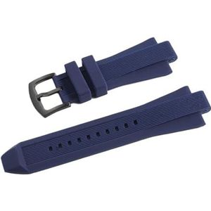 INEOUT 29 Mm X 13 Mm Horlogeband Compatibel Met Michael Kors Mk8184 8729 9020 MK8152 MK9020 MK9026 Siliconen Horlogebandaccessoires Met Verhoogde Mond (Color : Blue Black Buckle, Size : 29mm)