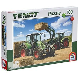Schmidt CGS_56256 Puzzle: 100 Tractor Cargo Front Loader Fendt, Multicolor