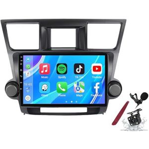 Android 14 Autoradio Sat Navi voor T-oyota Highlander (2007-2013) 9 Inch Touchscreen Multimedia Speler met Draadloze Carplay GPS Navigatie FM RDS Bluetooth 5G-WiFi SWC DSP,M100s