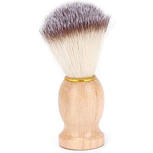 Scheerkapsalonborstel, massief houtstructuur Scheerkwast voor heren Zacht nylon haar met vlakke basis voor kapsalon voor thuis