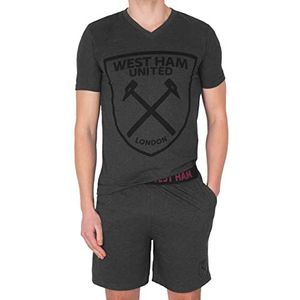 West Ham United Heren pyjama korte loungewear officiële voetbalcadeau, Grijs, M