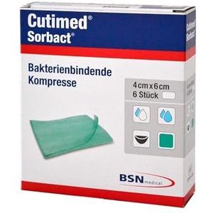 Cutimed, Sorbact Compressen 200 g, wit, 4 x cm, 6 stuks