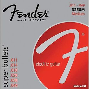 Fender Accessoires Vernikkeld staal Ronde wond Bass Strings 1 Super Kogels 11-49 Super Kogels