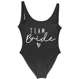 LQHYDMS Badpakken voor Vrouwen S-3xl Team Bruid Eendelig Badpak Squad Vrouwen Badmode Bachelorette Party Badpak Zomer Beachwear Badpak, Wit Zwart, XL