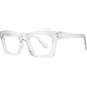 XYZ Eyewear Leesbril Zwart - Dames - Heren - Leesbrillen - Trendy - Lees bril - Leesbril met sterkte - Voordeel - Groot Montuur - Met sterkte (Doorzichtig, Sterkte +3.00)