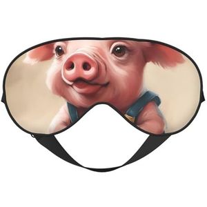 Naughty Pig Baby Dubbelzijdig slaapmasker, comfortabele zachte blinddoek met verstelbare riem, blokkeert licht