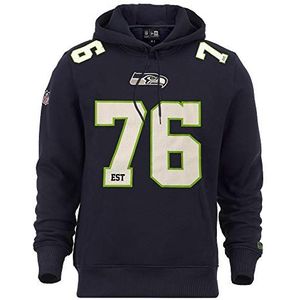 New Era Seattle Seahawks NFL Established Number Navy Hoody - L