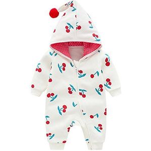 Bebone baby meisje romper pak herfst winter babykleding (Wit, 0-3 maanden/52)