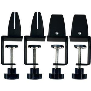 Jhanw Niezenbescherming steunklem voor 1/8"" tot 1"" dik paneel, verstelbare bureauverdeler, aluminium scheidingsklemmen, acrylplexiglas privacypaneelklemmen, zwart, 4 stuks