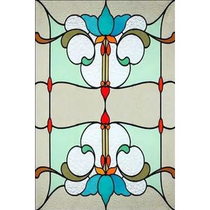 Raamfolie glas in lood raamfolie mat privacy statisch vastklampen retro prairie stijl stickers douche badkamer kantoor home deco glas in lood (kleur: 14, maat: 40 x 60 cm)