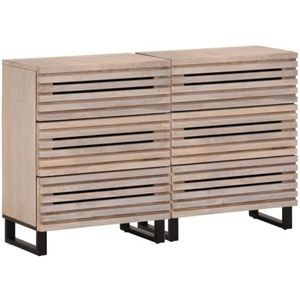 XGWKCNV Furniture select-Dressoirs 2 stuks 60x34x75 cm Massief Hout Mango