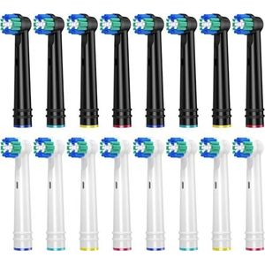 REDTRON Vervangingsborstelkoppen voor Oral B, 16 stuks elektrische tandenborstelkoppen voor Oral B Braun, Fit Classic Precision Clean, Professional Care, Vitality Pro Smart Genius Series en meer