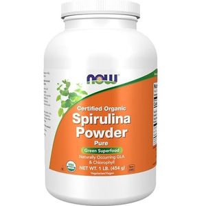 Now Foods, kbA Certified Organic, Spirulina-poeder, 1 lb (454 g)