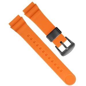 INSTR Mannen siliconen rubber horlogeband Voor Seiko 5 Nr. SNE537 SRPA83J1 Solar sport duiken blik polsband (Color : Orange black buckle, Size : 22mm)