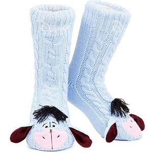 Disney Stitch Fluffy Socks Vrouwen Pantoffel Sokken Stitch Gifts (Blauw Eeyore)