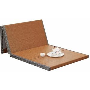 LINSGV Japanse tatami-mat, opvouwbare futonmatras, bruin haastig gras, vloermat, matras, vouwbed, matras, geweldig voor meditatie, yoga, zen-kamer, Japanse tearoom (80 x 200 cm)