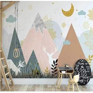 mvcnhdfhl Behang Cartoon Wolken Abstracte Bergen Achtergrond Muur Restaurant Woonkamer Slaapkamer Decor,3D, 300x210cm
