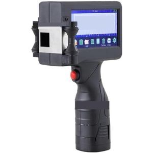 Handheld Printer Handheld Inkjet Printer Touchscreen USB QR Codering Machine Karton Rubber Metaal Serienummer Vervaldatum ZS-HIP127 Efficiënt Helderheid(Black)