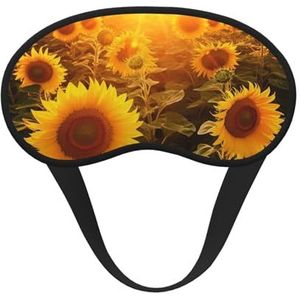 Slaapmasker voor zijslaper, zijden slaapmasker met elastische band, super zachte oogslaapschaduwhoes, zonneschijn zonnebloemveld, verduisterend nachtblinddoek voor vrouwen mannen reizen