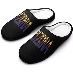 Arizona State Vlag Katoenen Slippers Voor Vrouwen Warme Anti-Slip Rubber Zool Huisschoenen Voor Indoor Hotel 9-10 (40-41)