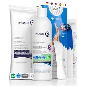 Mr. Voet eeltverwijderaar oplossing voor zachte eeltverwijdering snel zachtende lotion 250 ml No. 4 in plus verpakking. pedicure set zonder strikken met direct effect.