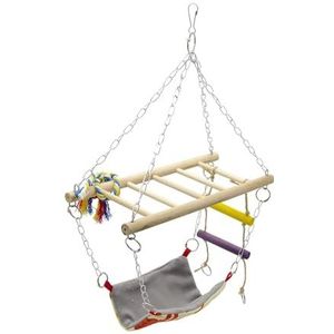 perfk Vogelpapegaaienkooi Hangmat Hangende vogelkooistandaard Vogelhuis Stevig vogelspeelgoed Hangende ladder voor huisdieren