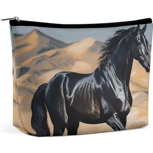 HJUQNGF Hars Eekhoorn Cosmetische Tas Draagbare Toilettas Grote Capaciteit Reizen Make-up Tassen Schoonheid Make-up Organizer voor Full-Size Shampoo Conditioner Borstels Set Make-up Accessoires, Zwart