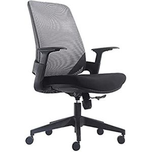 Bureaustoel Draaibare Executive Computerstoel Met Ademend Mesh Ergonomische Lendensteun Voor Studie Kantoor Vergaderruimte (Color : Grey+Black, Size : 63.5 * 106.5cm)