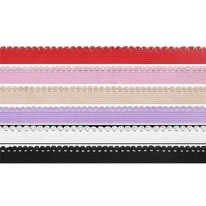 Combo Frilly Lace Trim elastieken 3/8"" 10mm 3/4"" 18mm decoratieve Mesh Band Lingerie ondergoed naaien Craft-1 Yard per kleur D