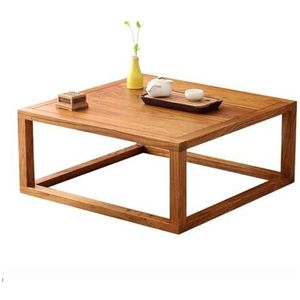 Beukenhouten vloertafels Vierkante salontafel Retro bijzettafel Japanse lage theetafel Meditatietafel voor thuis, slaapkamer, kantoor