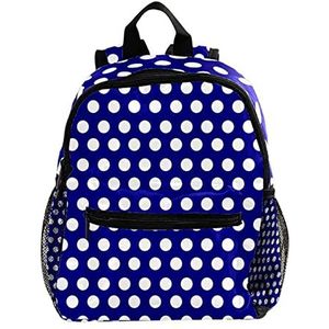 Nautische Reizen Polka Dots Blauw Leuke Mode Mini Rugzak Pack Bag, Meerkleurig, 25.4x10x30 CM/10x4x12 in, Rugzak Rugzakken